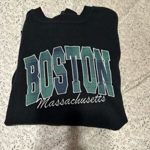 Brandy Melville Black Boston Crewneck